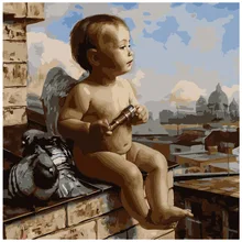 Маленький Ангел Цифровая живопись маслом по номеру картина украшение стены Идеальный Рождественский подарок на день рождения P336