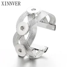 18 мм оснастки ювелирные изделия 3 кнопки браслет с застежкой серебряные браслеты металлический браслет Xinnver Ювелирная Кнопка ZE058