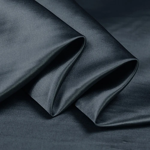 Deep gray similar to black 100 silk dupioni satin silk fabric thick