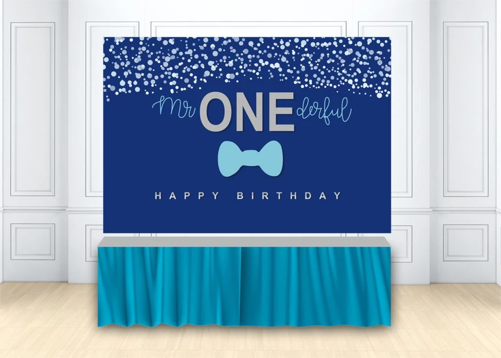 Fond De Photographie De Bebe Garcon Joyeux Anniversaire Fete Mr Nœud Papillon Magnifique Fond De Papier Peint Bleu Aliexpress