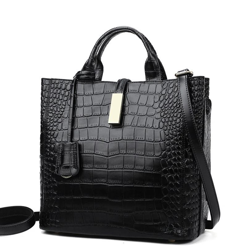 

Crocodile pattern women's handbag 2019 new fashion bucket bag high quality shoulder Messenger bag ol female big bag