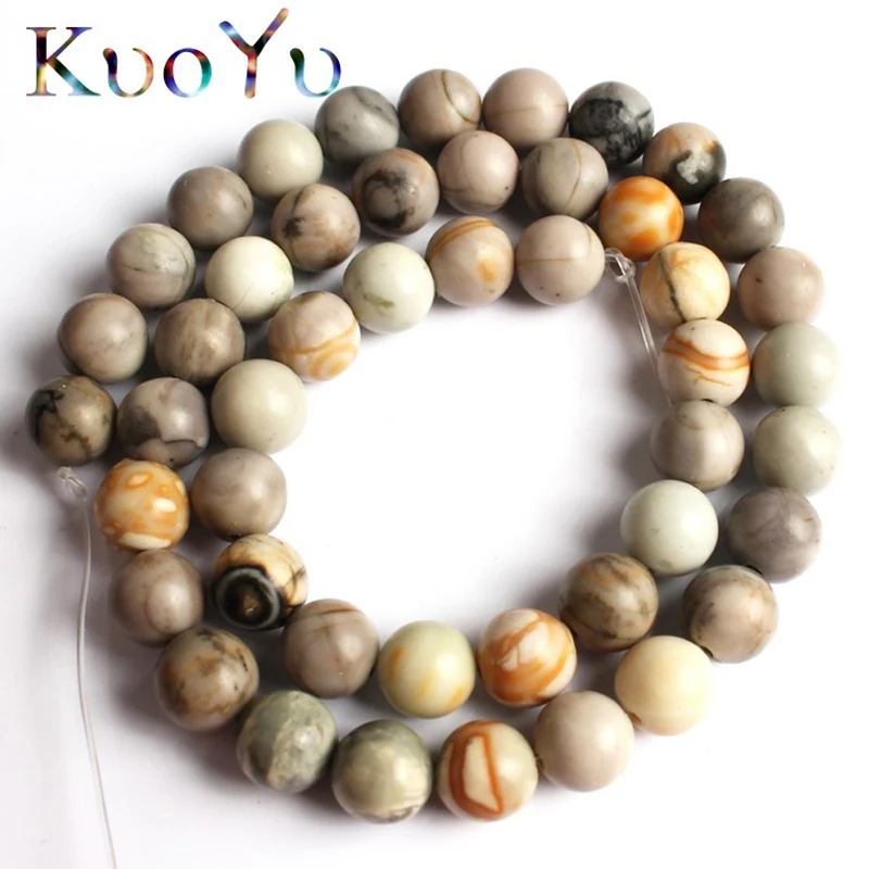 

Natural Stone American Picasso Jaspers Beads Round Loose Spacer Beads For Jewelry Making 4/6/8/10/12mm 15.5inches DIY Bracelets