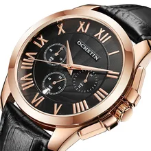 OCHSTIN Chronographe Montre Hommes 2017 Sport Montre Bracelet En Cuir de Quartz-montre Mode Date Hommes Poignet Whatch relogio masculino un