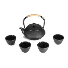 5 шт./компл. чугунные чайные горшки Набор с чашками+ фильтровальный Чайник Чайная посуда Tetsubin пуэр чайник для заваривания цветочного чая металлический чайник японский стиль