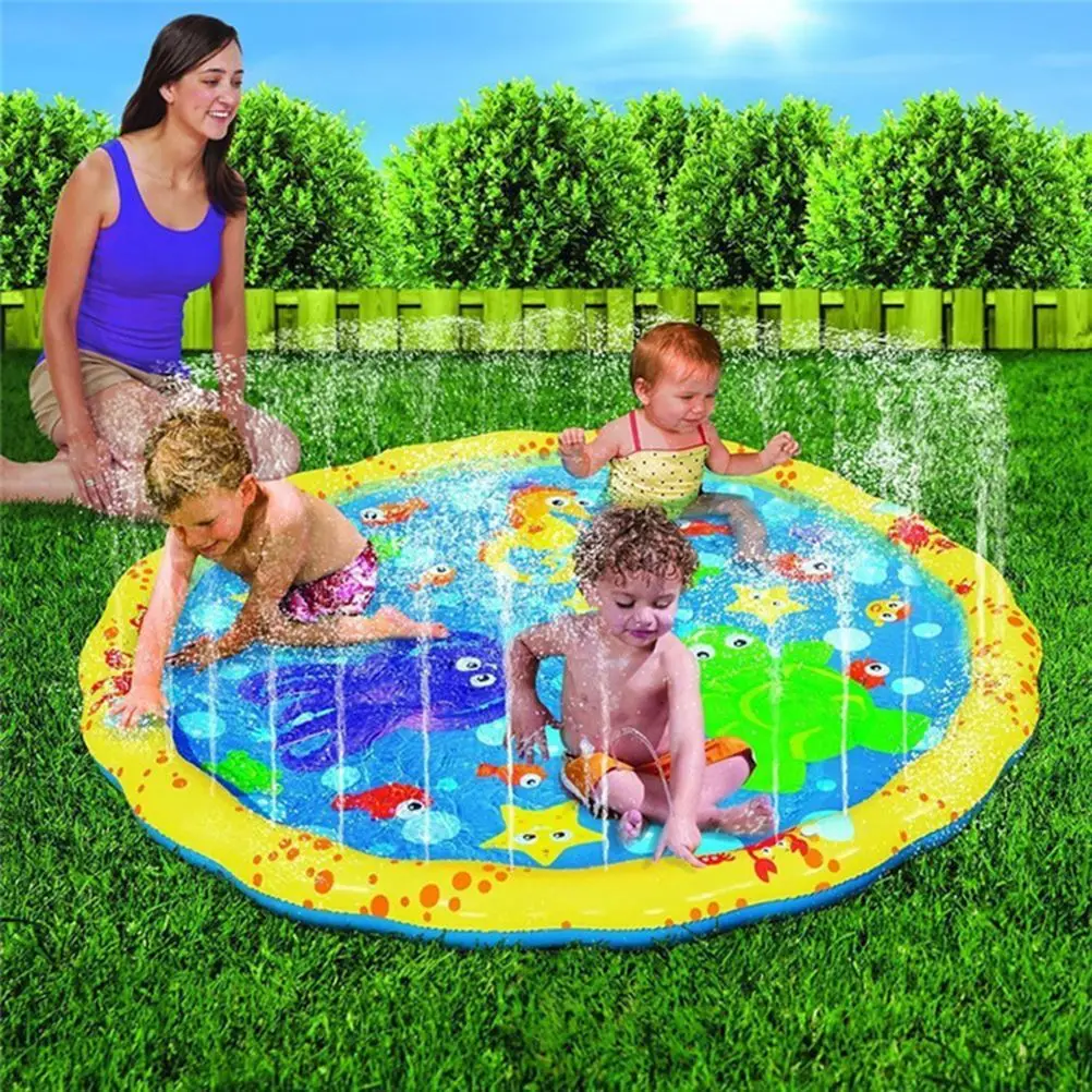 

Baby Inflatable Toy Wading Squirt Fun Pool Outdoor Squirt&Splash Water Spray Mat For Toddlers Baby Simple Instant Set Up
