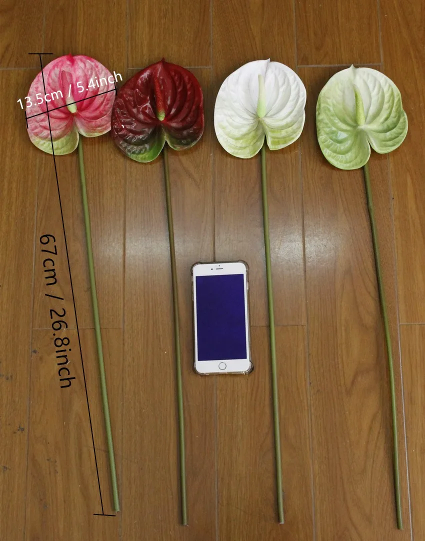 3D смешанные цвета антуриум комнатное искусственное растение для свадебной вечеринки Декоративные искусственные цветы домашний декор