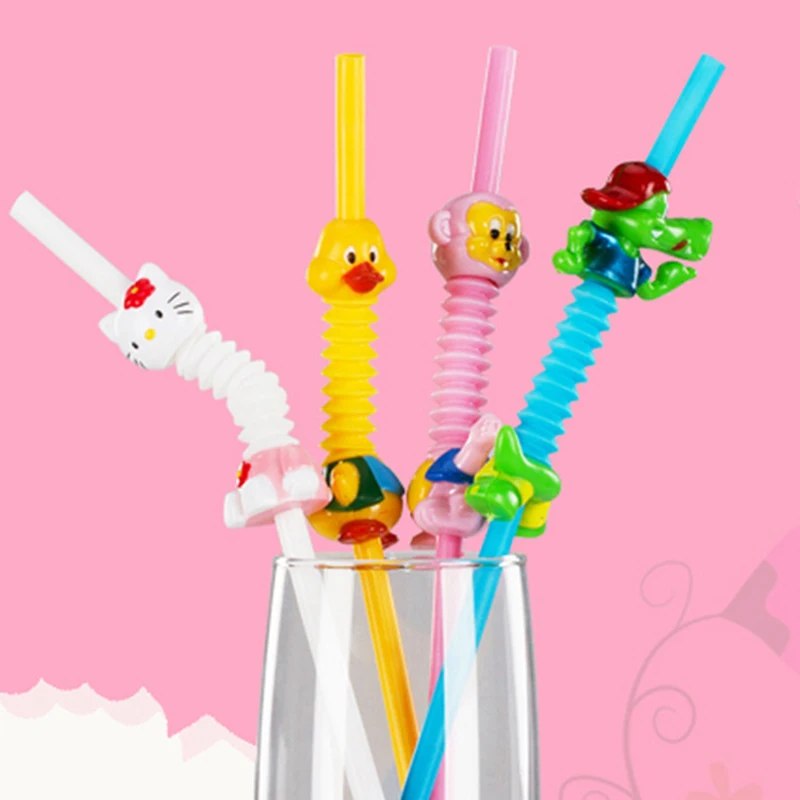 

5PCS Cartoon Drink Decoration Favors Star Drinking Straws Birthday Party Decoration Kids Party Supplies 0