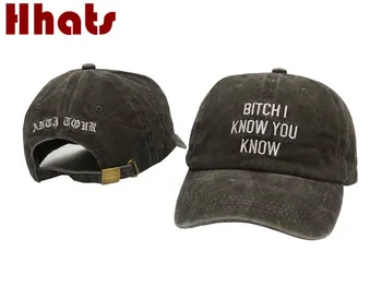 

Embroidered I KNOW YOU KNOW Dad Hat Women Men Rapper Washed Stitched Snapback Baseball Cap Hip Hop Male Female