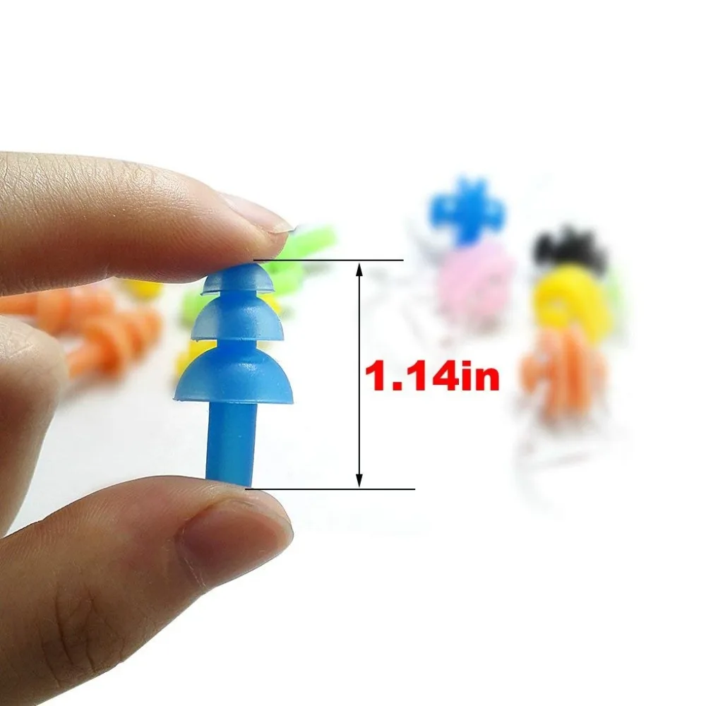 1 Pair Nose Clip Soft Ear Plugs Environmental Silicone Waterproof Dust-Proof Earplugs Diving Water Sports Swimming Accessories