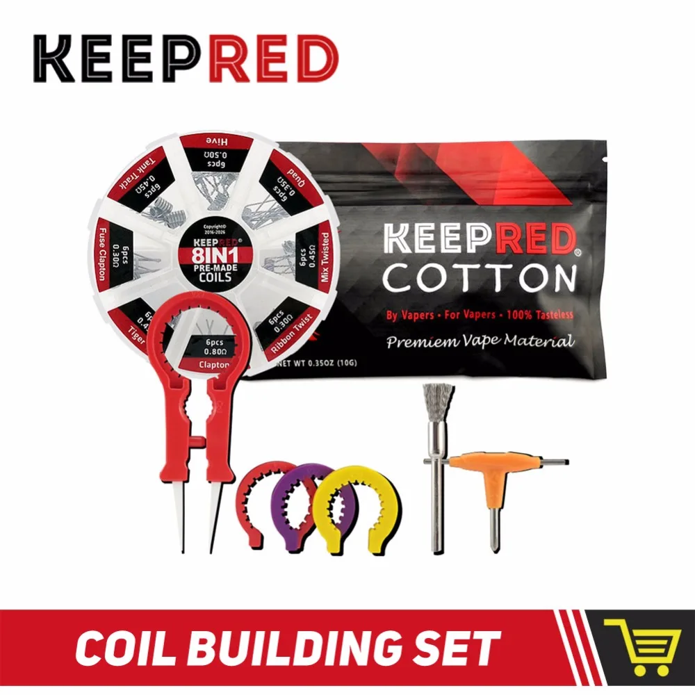 

KEEPRED Vape Rda Cotton VS Cotton Demon Killer Cotton with Keepred 8 in 1 Prebuilt Coil For tfv8 tfv12 manta rta mtl tank