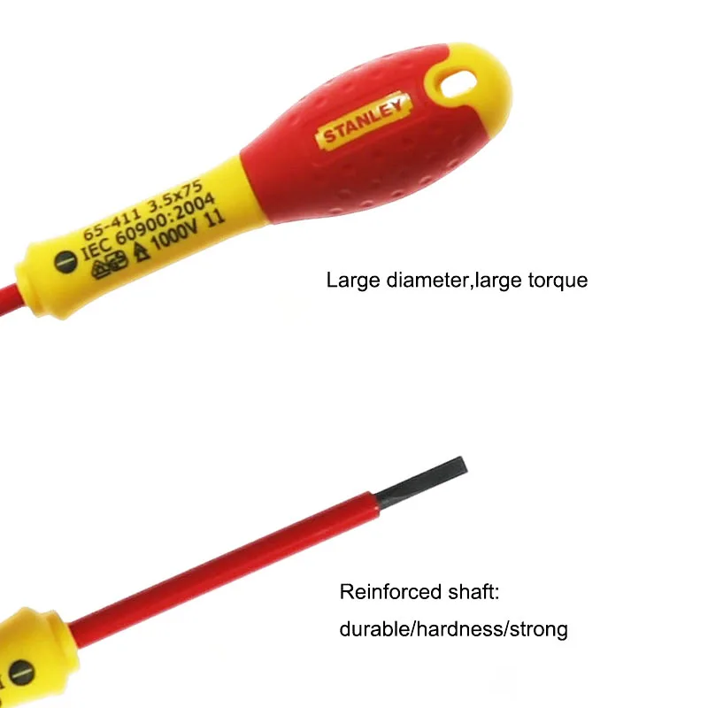 Стэнли 1 шт профессии класс 1000V Напряжение VDE Изолированная Отвертка Магнитный высокий крутящий момент электрика отверток FatMax