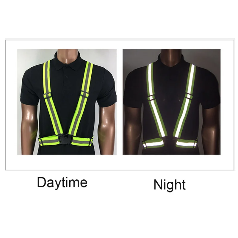 

360 Degrees High Visibility Unisex Outdoor Neon Safety Vest Reflective Belt Safety Vest Fit Running Cycling Sports Outdoor Cloth