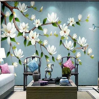 

Custom 3D Photo Wallpaper European-Style Retro Hand-Painted Flowers Bloom Rich Flower Background Decorative Wall Mural Wallpaper