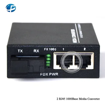

High quality 1 Pair Media Converter RJ45 2 PORT 1000M with 1310/1550nm Single Mode Fiber Media Converter RJ45 SC APC