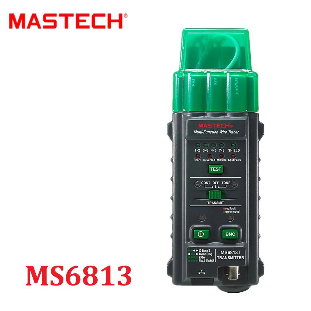 

MASTECH MS6813 Network Cable Telephone Line Tester Detector Transmitter RJ45 Multi-Functions Wire Tracer Autoranging multimeter