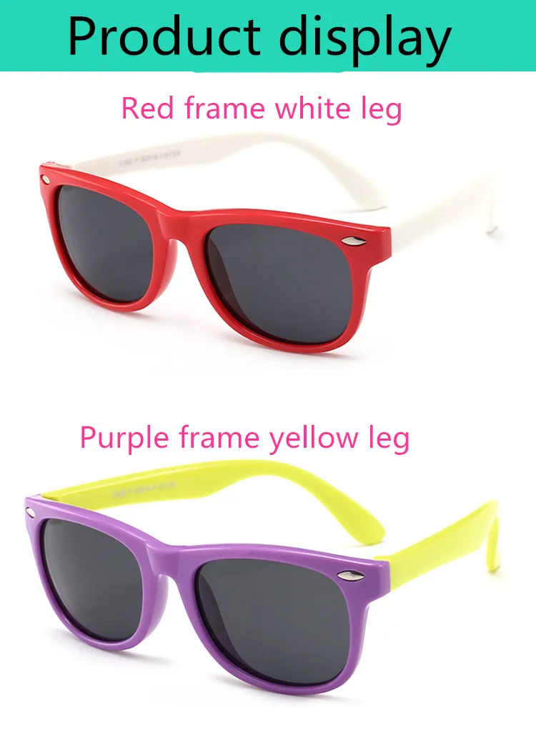 ASUOP 2019 new silicone polarized children's sunglasses UV400 square men and women kids glasses brand designer soft sunglasses (15)