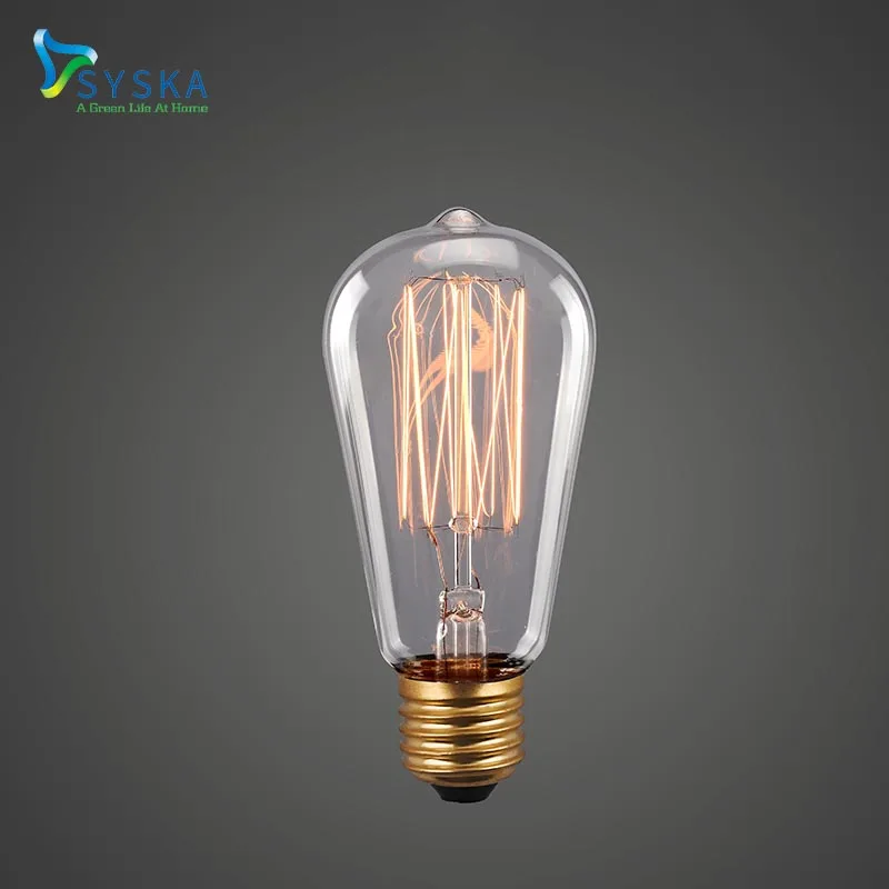 Antique Edison Bulb ST58 40W Dimmable Lamp Incandescent Bulb 220V Holiday Lights Lamp Lampada