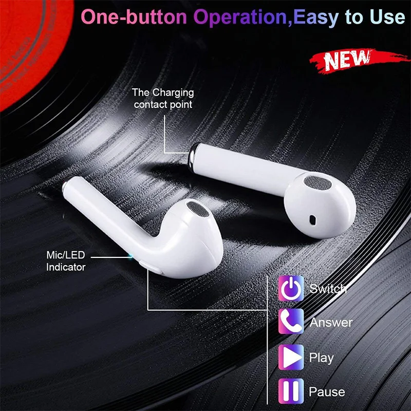New i7S Bluetooth 5.0 Earphones TWS Wireless Headset Earphone Handsfree In-Ear Earbuds with Mic Charging Box for All Smart phone