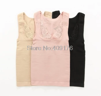 

Sexy Lace Shaper Women Bra Lifter Slimming Waist Trainer Tops Abdominal Body Shapers Sleeveless Underwear