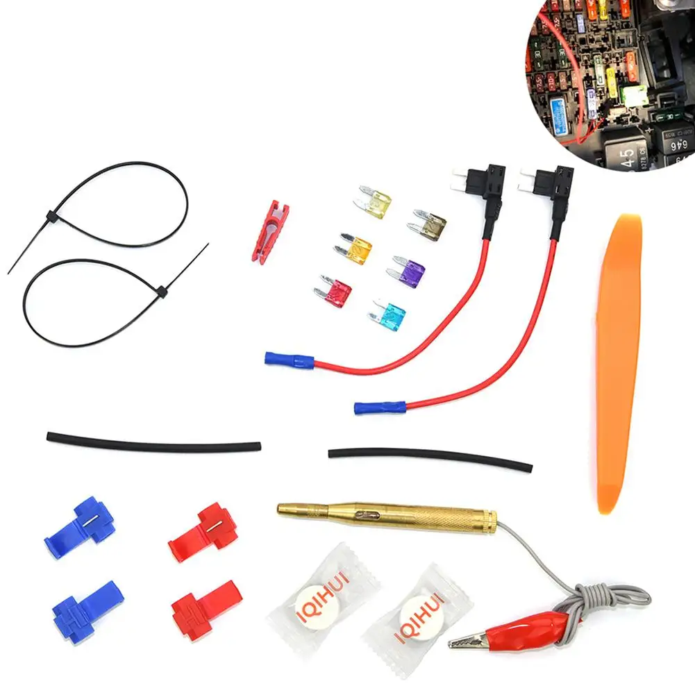 12V Car Small Add-a-circuit Fuse Adapter Blade Holder GPS Navigator Cigarette Lighter Added Tool Kits Kit | Автомобили и