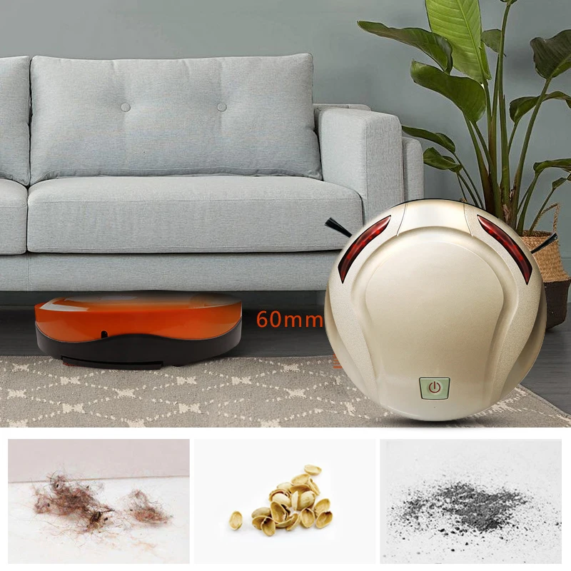 

2019 Drop Shpping Wet and Dry Automatic Auto Sweeping Robot Rechargeable Premium Cordless Home Sweeper Carpet