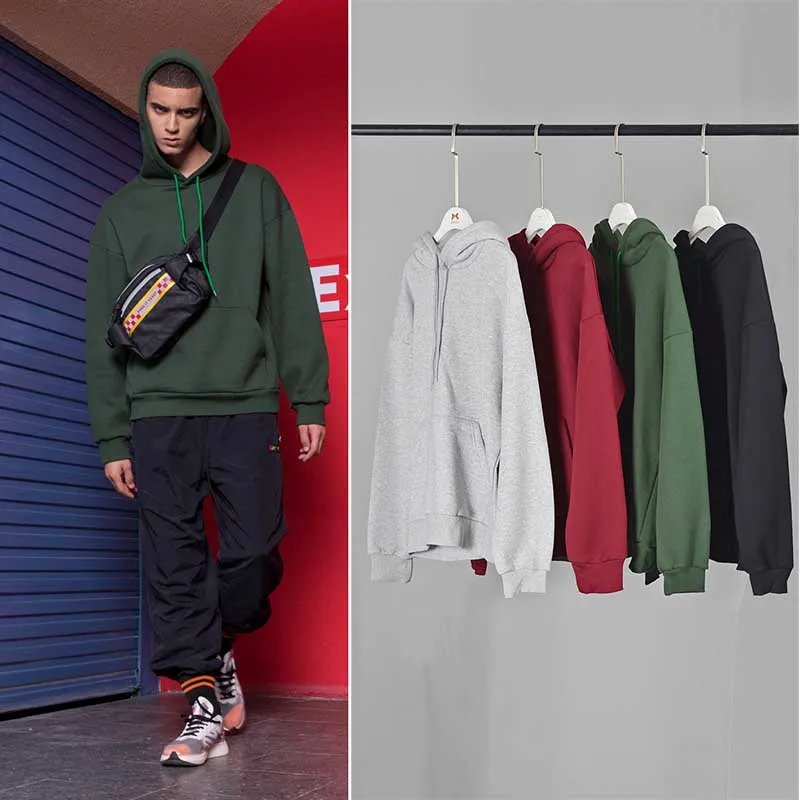 Hip Hop Hoodies Men and Women Oversized Sweatshirts Pullover Jacket Street Dance Solid Color Clothes
