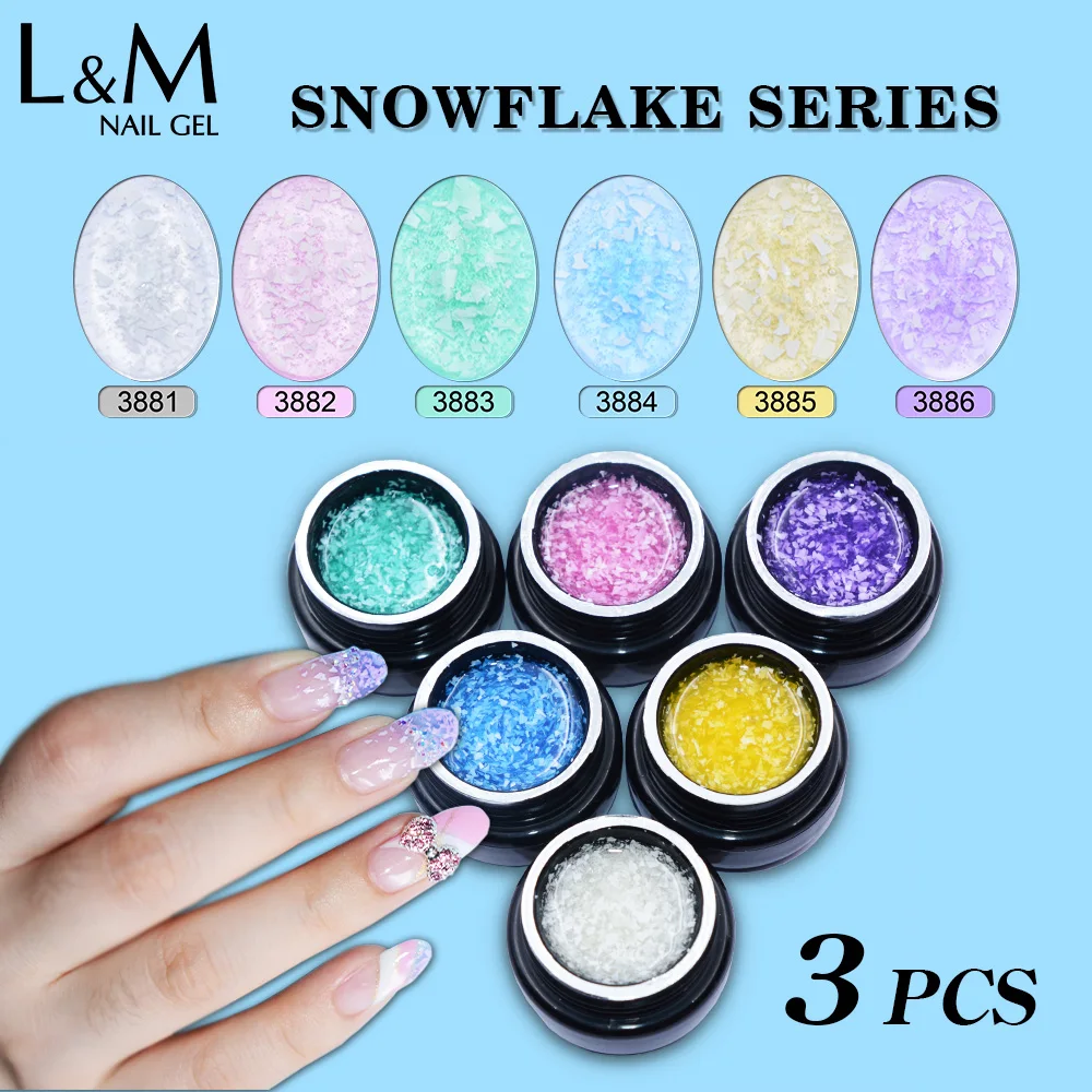 Buy 3pcs New Arrival Lvmay Snowflake uv soak off gel