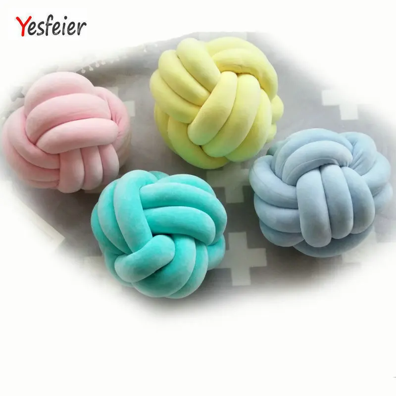 

36*36CM Cute Stuffed Toys Baby Cushion Room Decor Girl Gifts Handmade Knot Cushion Knotted Ball Pillow Kids Bed Pillows