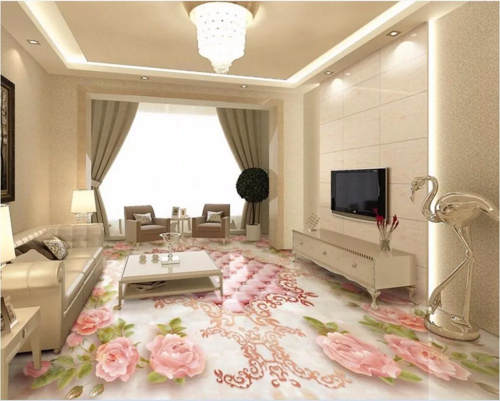 Custom mural 3d flooring European rose soft parquet room decor painting
pvc self adhesive picture 3d wall murals wallpaper