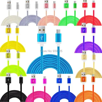 

Fabric Nylon Braided Micro cable Accessory Bundles for Samsung Galaxy S2 S3 S4 S5 Note 2 3 4 LG Sony HTC