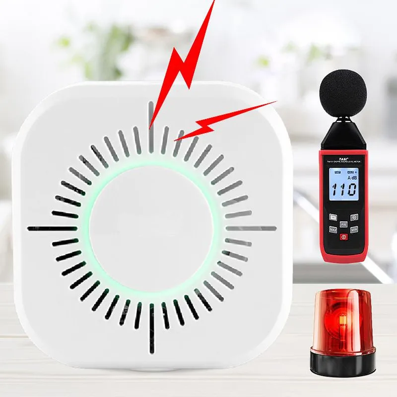 

Wireless Smoke Fire Alarm Detector High Sensitive Stable Independent Security Protection Mist Sensor for Home Office Outdoor