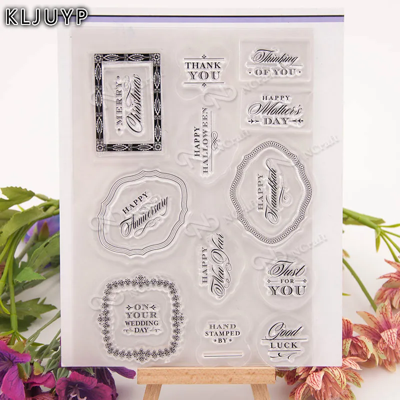 

KLJUYP Blessing Words Clear Stamps Scrapbook Paper Craft Clear stamp scrapbooking 053
