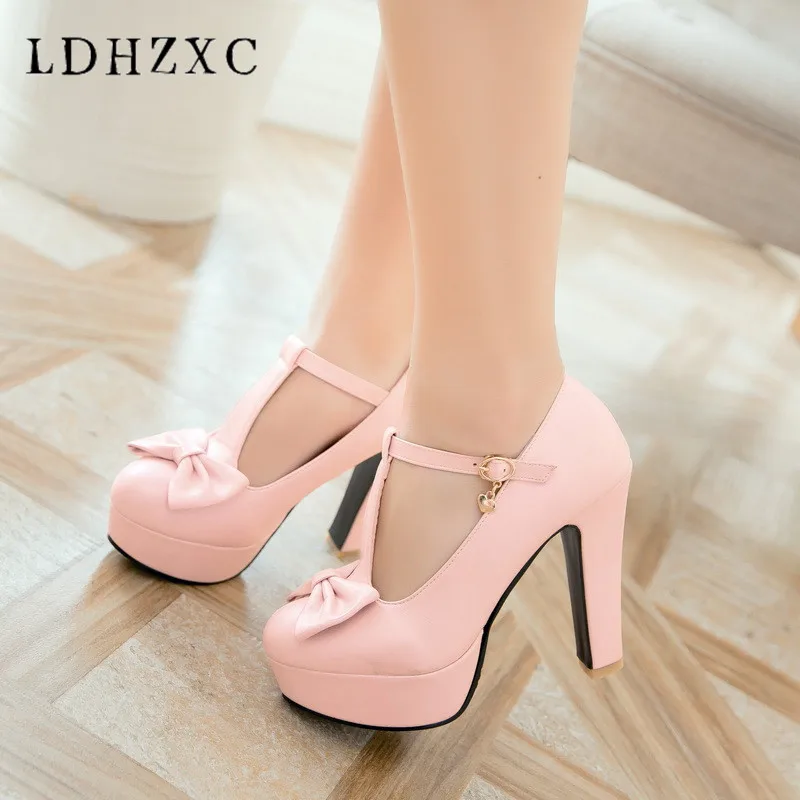 

LDHZXC 2019 New High Heels Women Fashion round Toe Office Shoes Women's Shallow High Heels Shoes for Women big size 11 12
