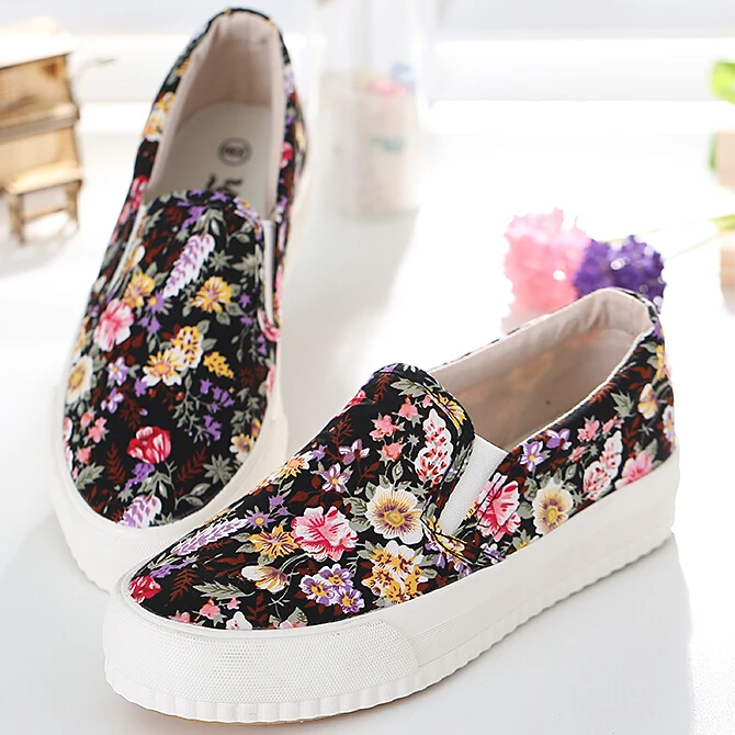 floral canvas trainers