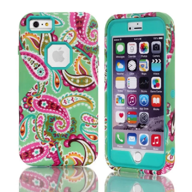 cashew flower waterdirtshockproof mobile phone Hybrid Hard Plastic case for iphone6 & 4.7 inches Pc silicon phone-case shell (3)