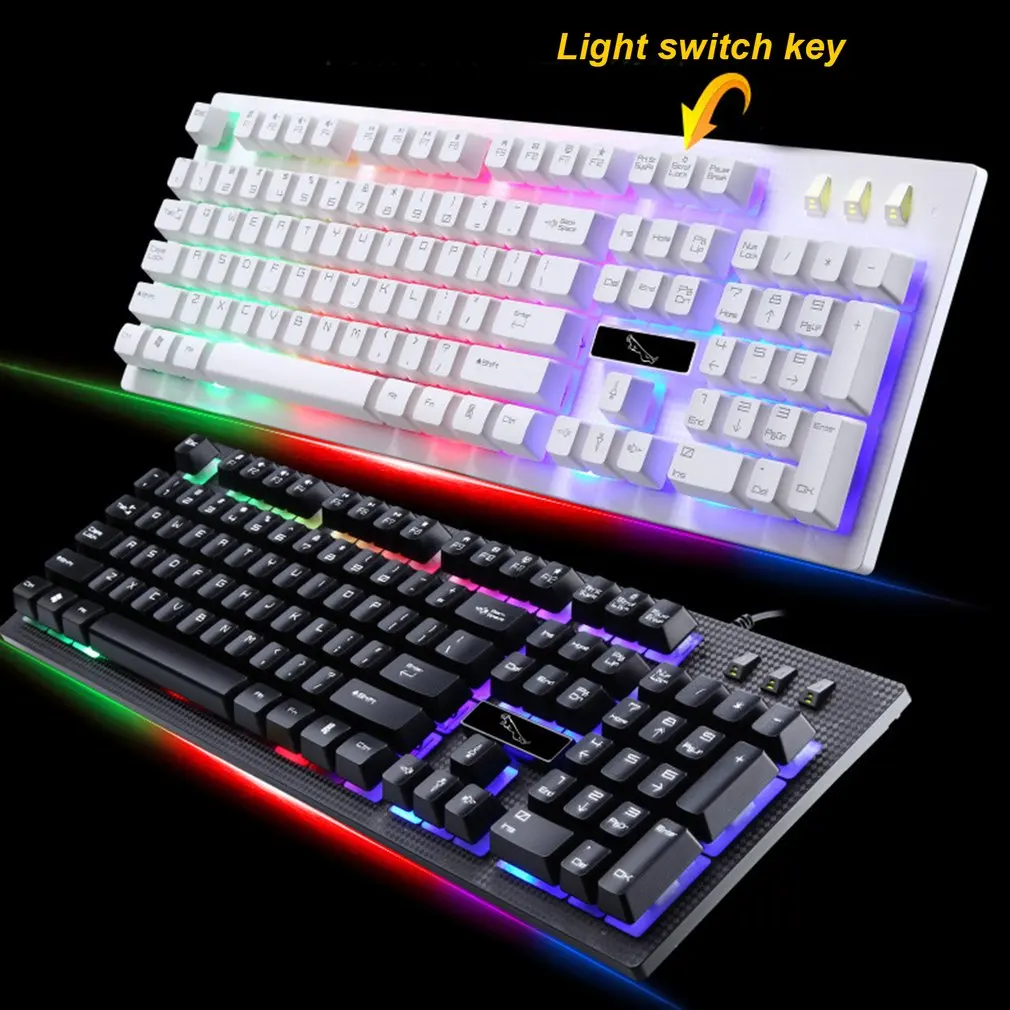 

G20 USB Wired Mechanical Keyboard Suspended with led RGB Colorful Backlight Gaming Keyboard Waterproof For PC Computer Gamer