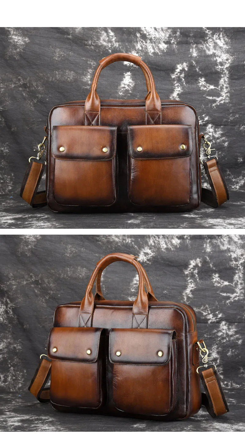 AETOO пояса из натуральной кожи портфели для мужчин бизнес мода сумка 14 'сумка для ноутбука сумки через плечо повседневное
