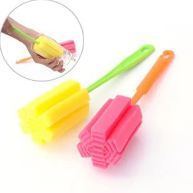 1 PC Kitchen Cleaning Tool Sponge Brush For Wineglass Bottle Coffe Tea Glass Cup Fashion Sponge Brush With Strong Brush 716