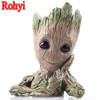 

Rohyi Guardians Of The Galaxy Flowerpot Baby Action Figures Cute Model Toy Pen Pot Best Christmas Gifts For Kids Home Decoration