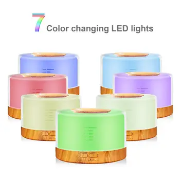 

700ML Wood Grain Ultrasonic Air Humidifier with Remote Control Essential Oil Diffuser Aromatherapy Mist Maker