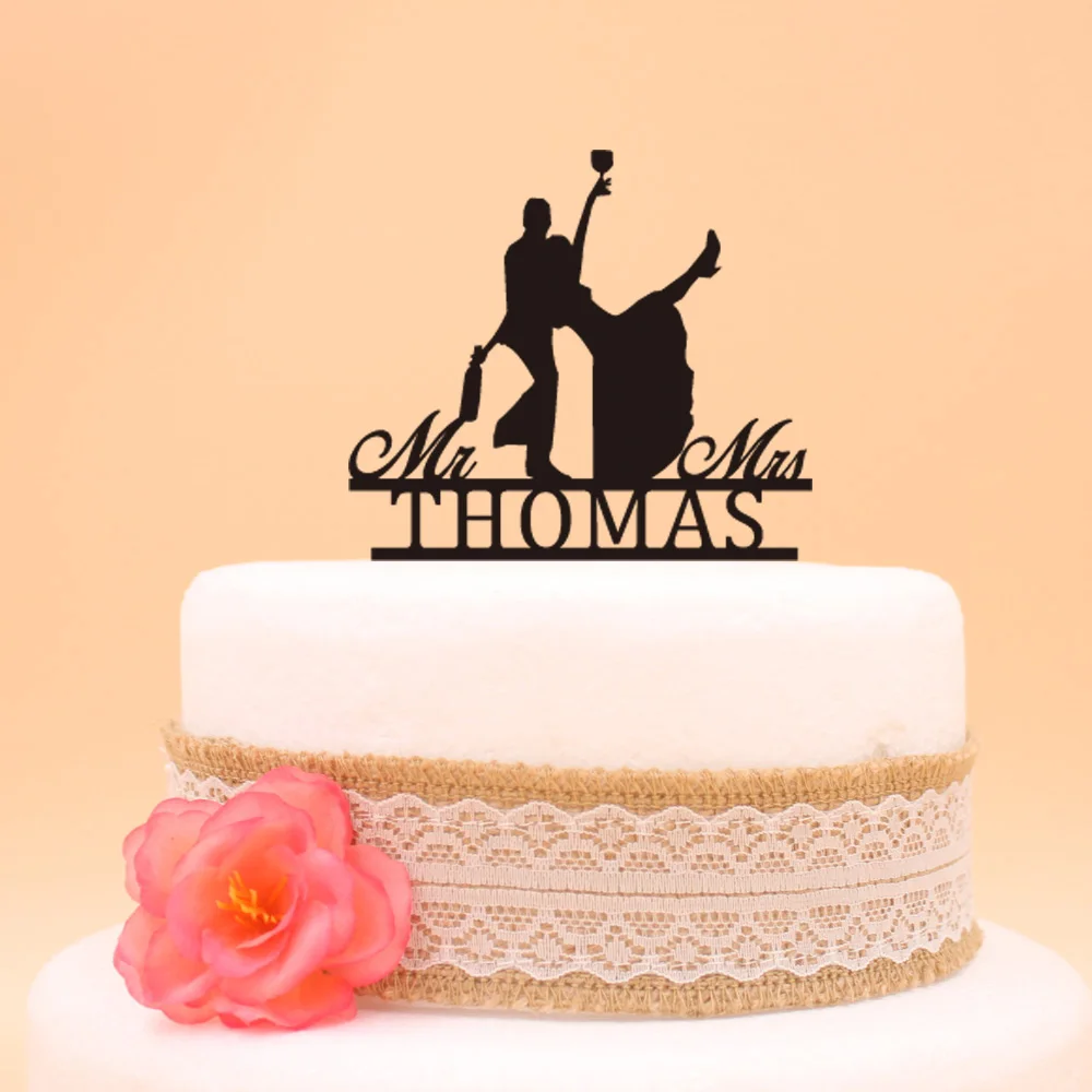 

Personalized Drunk Bride and Groom Cake Topper Acrylic Lover Wedding Cake Topper Wedding Cake Accessory Cake Decor