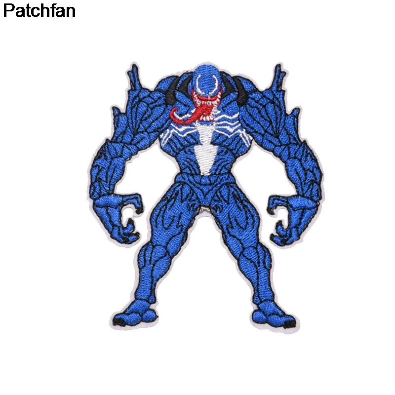 

Patchfan Venom cosply cartoon applique patches diy iron on shoe jeans shirt clothes accessory stickers embroideried badge A1934