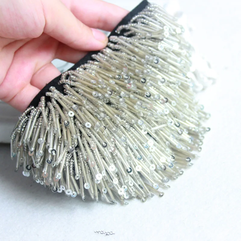 2 шт. значки с бахромой из бисера нашивки заклепками Аппликации для одежды