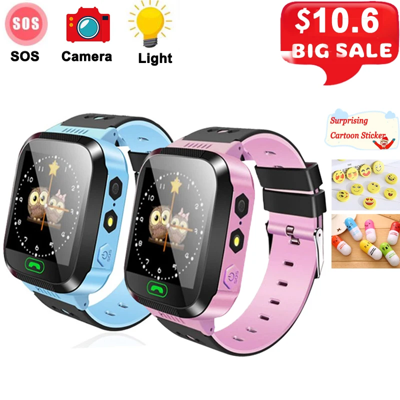 Q02 Kids Smart Watch SOS Call Camera Baby Anti-lost Clock Touch Screen Phone LBS Positioning Location Children's Watch Kids Gift
