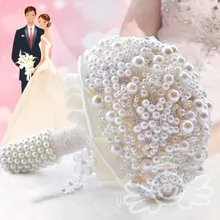 AYiCuthia белый атласный Свадебный букет Бургундия фотография свадебный букет Искусственные цветы для свадьбы с броши жемчуг 78