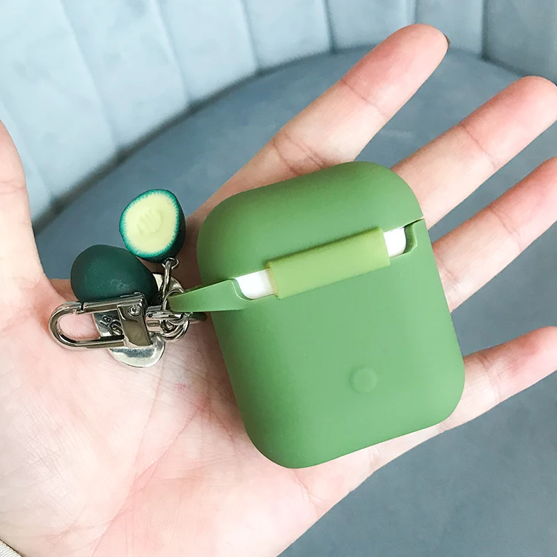 Чехол для Apple AirPods милый чехол наушников с зелеными фруктами авокадо Bluetooth