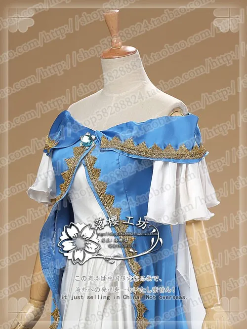 О, богиня! Belldandy/костюм для косплея; Костюм голубого цвета; белое платье+ синее платье+ перчатки