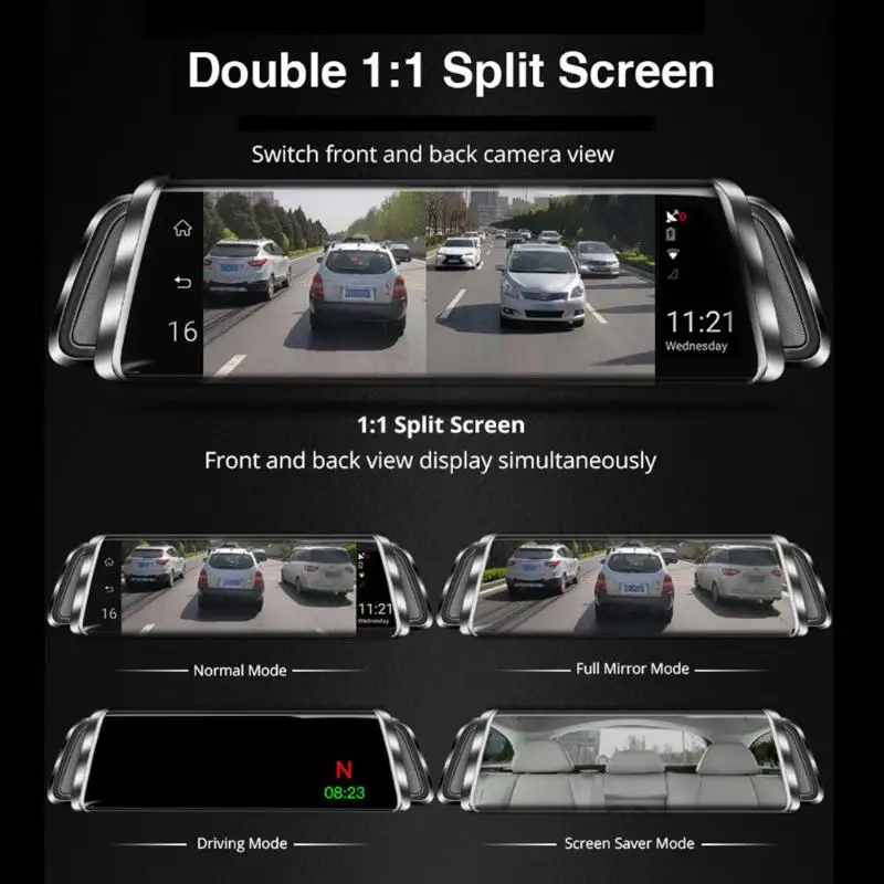 G07 9.35in Двойной объектив 4G Android автомобильный Зеркало заднего вида DVR Камера Dash Cam gps