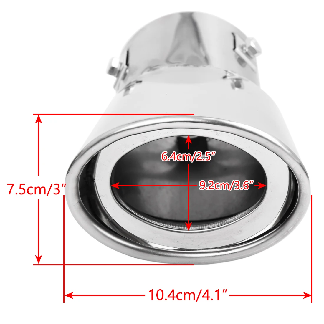 X AUTOHAUX 15,5x10,4x7,5 см/6," x 4,1" x " Нержавеющая сталь изогнутые выхлопной трубы наконечник трубы подходят Диаметр 1,75" до 2. 5"