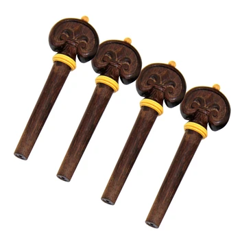 

MUKU 4/4 Violin Parts Accessories Jujube Wood Chin Rest Tailpiece Fine Tuner Tuning Peg Tailgut Endpin Strings Kit